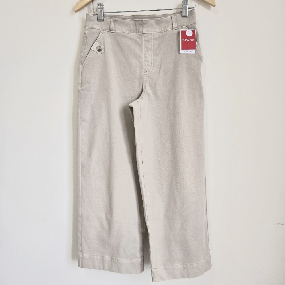 Spanx Twill Cropped Wide Leg Pull On Pants - NWOT medium petite